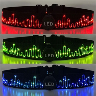 LED broderet reb bælte til løbere eller cyklister 